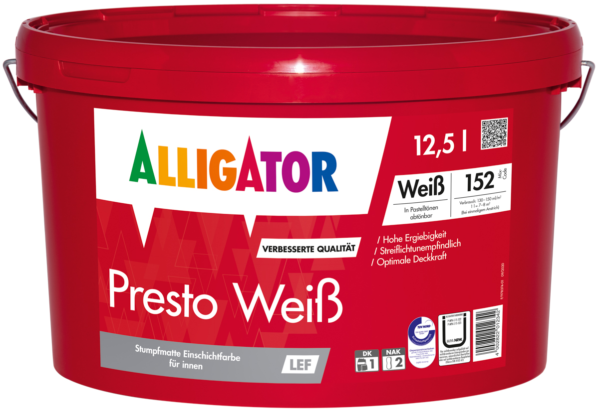 Allig.Presto Weiß LEF NEU 12,5 lt Weiß
